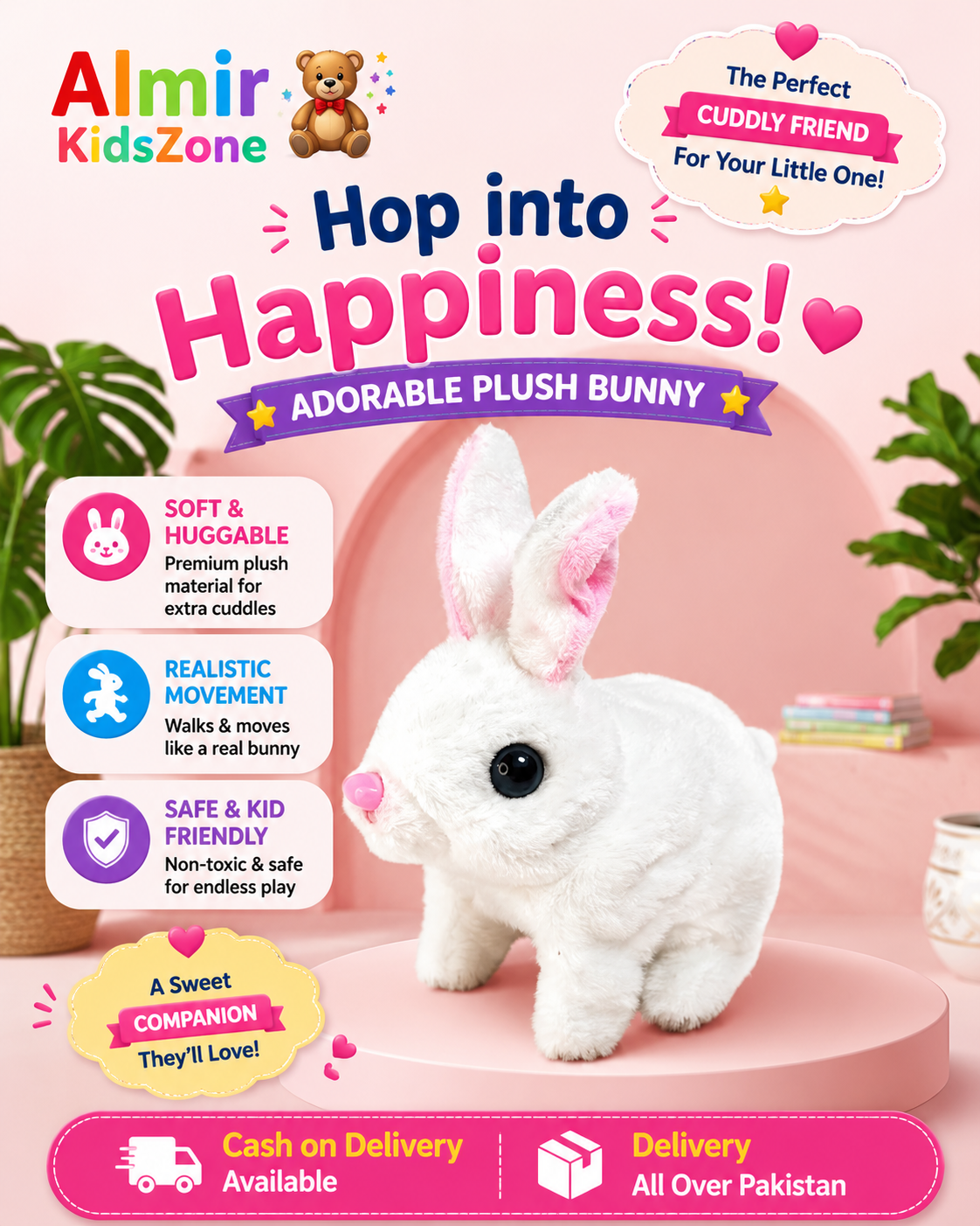 Walking Talking Plush Rabbit Toy for Kids